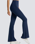 One-Size Flared Yoga Pants - Navy Blue