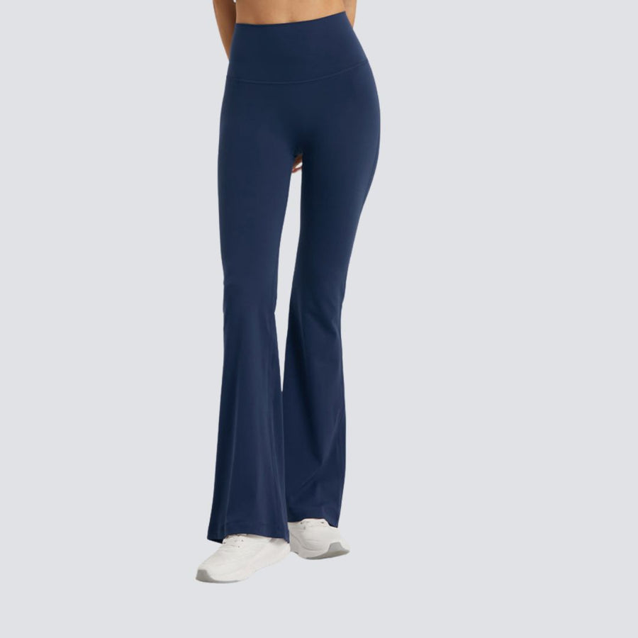 One-Size Flared Yoga Pants - Navy Blue