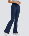 One-Size Flared Yoga Pants - Navy Blue