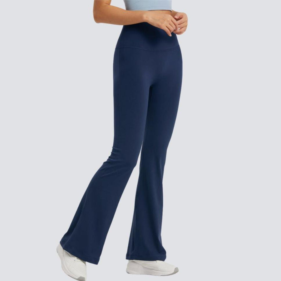 One-Size Flared Yoga Pants - Navy Blue