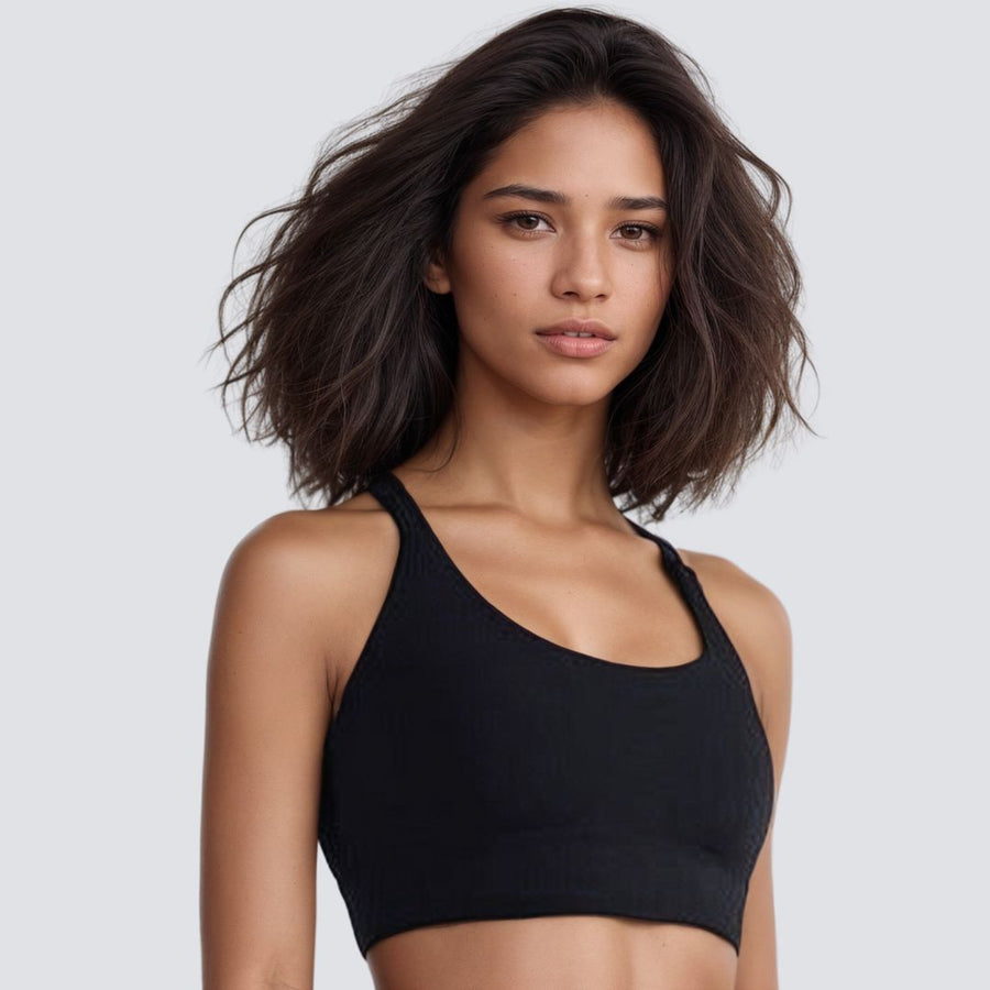 Racer Back Sports Bra - Black