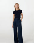 High Waist Pants - Dark Blue