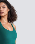 Racer Back Sports Bra - Deep Green