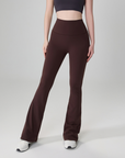 One-Size Flared Yoga Pants - Brown