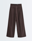 High Rise Wide Legged Pants With Belt - Brown