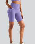 High Rise Essential Shorts - Purple