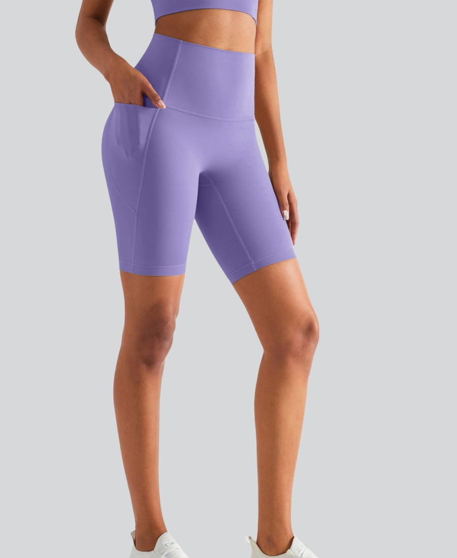 High Rise Essential Shorts - Purple