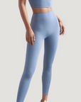 High-Rise Stretch Leggings - Light Blue