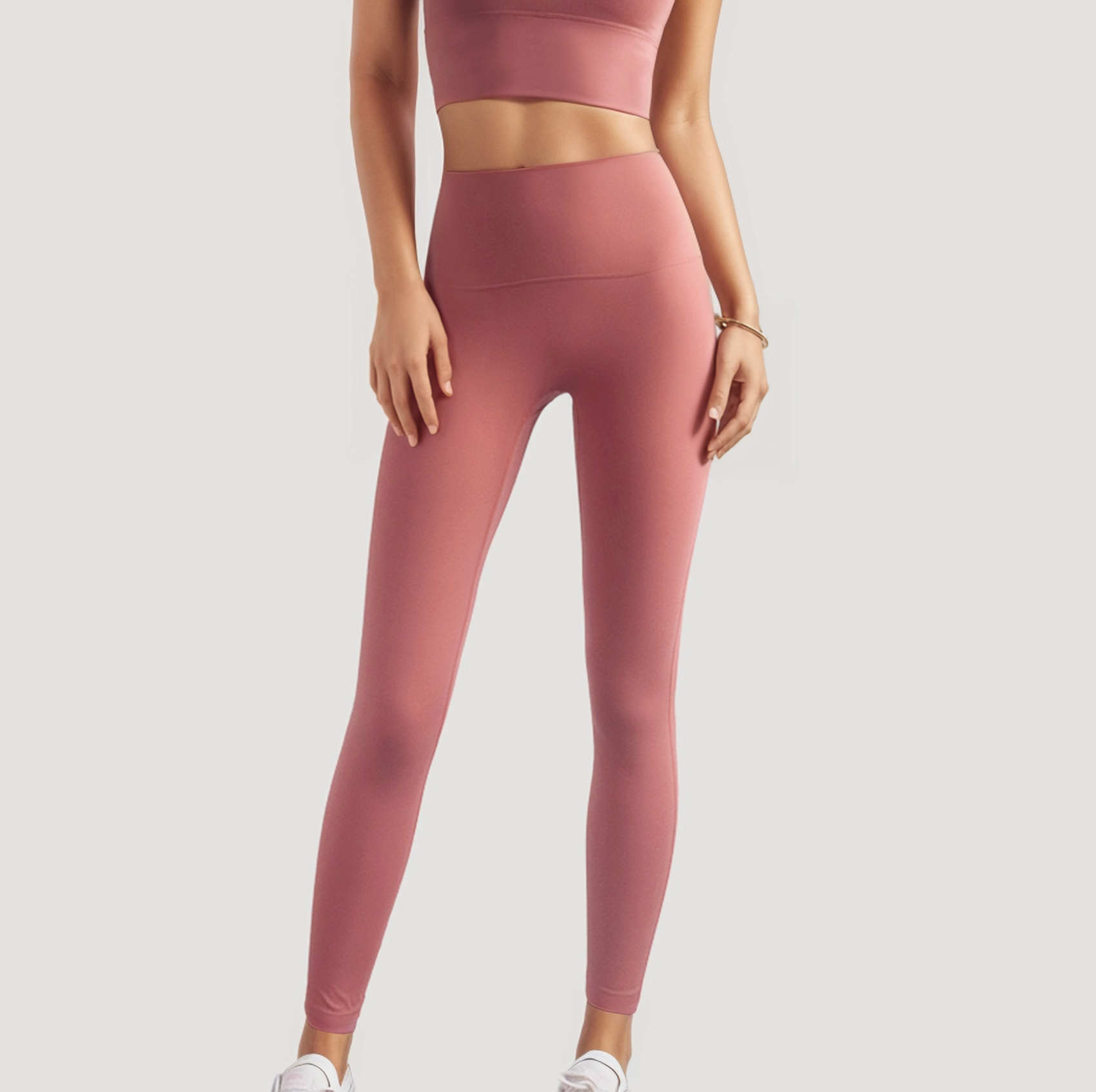 High-Rise Stretch Leggings - Shade Of Orange