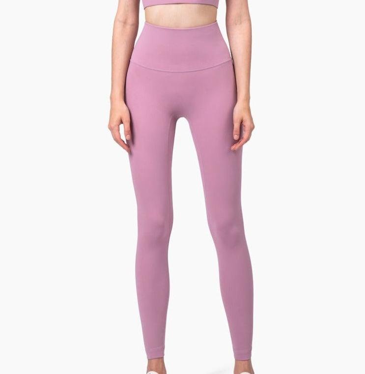 High-Rise Smooth Leggings - Pink