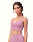 V-Neck Sports Bra - Pink