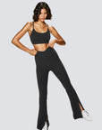 Stylish Flare Pants Set - Black