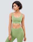 V-Neck Sports Bra - Light Green