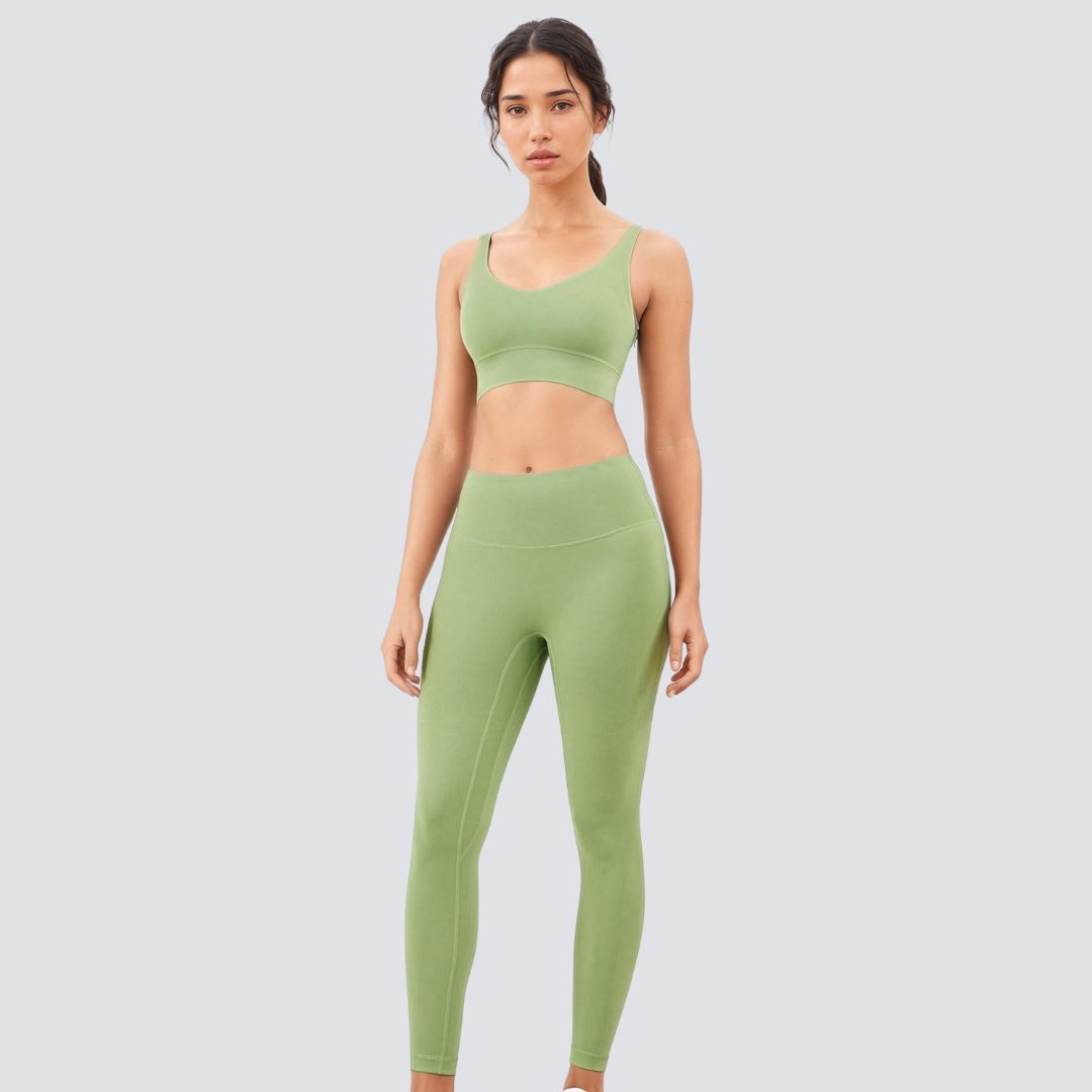 V-Neck Sports Bra - Light Green