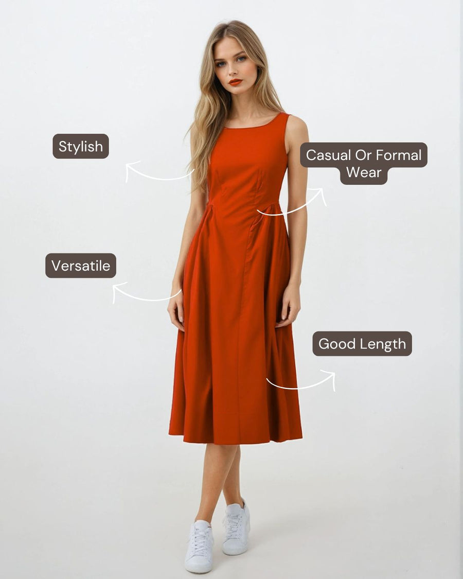 Essential Dress -Shade Of Red