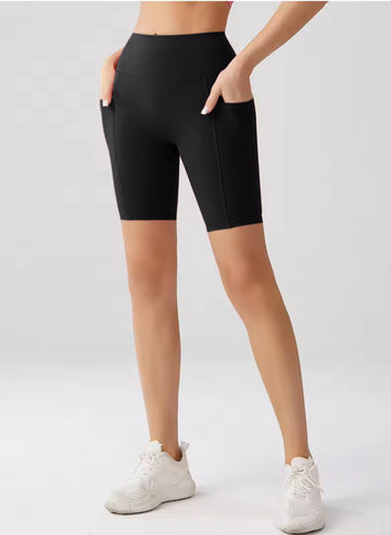 Embrace High Rise Shorts With Pockets - Black
