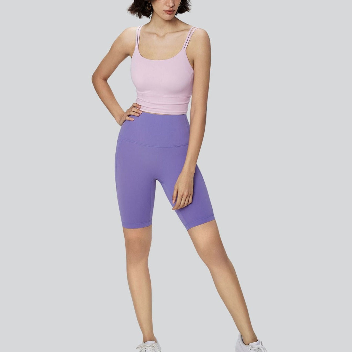 High Rise Essential Shorts - Purple