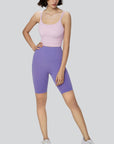 High Rise Essential Shorts - Purple