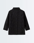 Stylish Pattern Cut-Out Blouse - Black