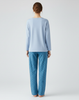 Full Sleeves Cotton Night Suit Set - Blue
