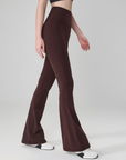 One-Size Flared Yoga Pants - Brown