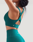 Racer Back Sports Bra - Deep Green