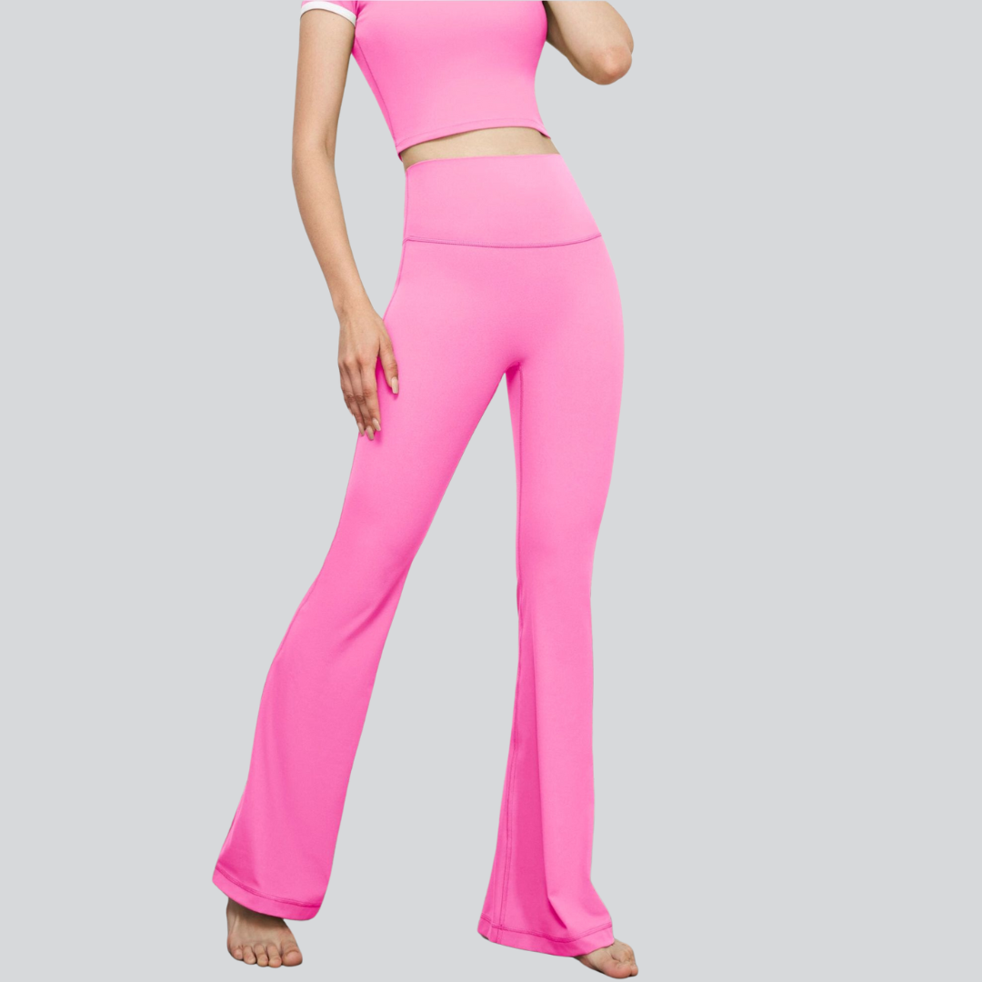 Classic Flare Yoga Pants - Bright Pink