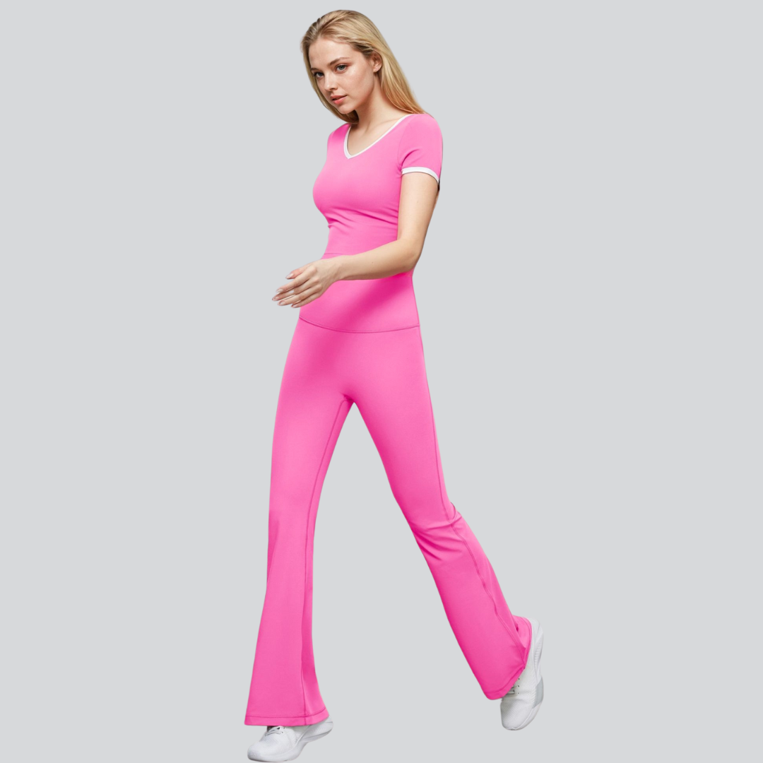 Classic Flare Yoga Pants - Bright Pink