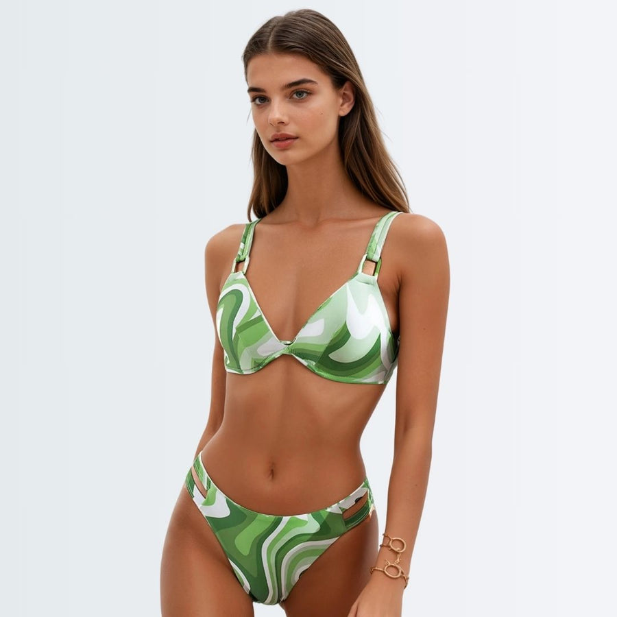 Bikini With Cover Pants - Green