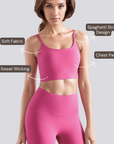 Spaghetti Strap Sports Bra - Dreamy Pink