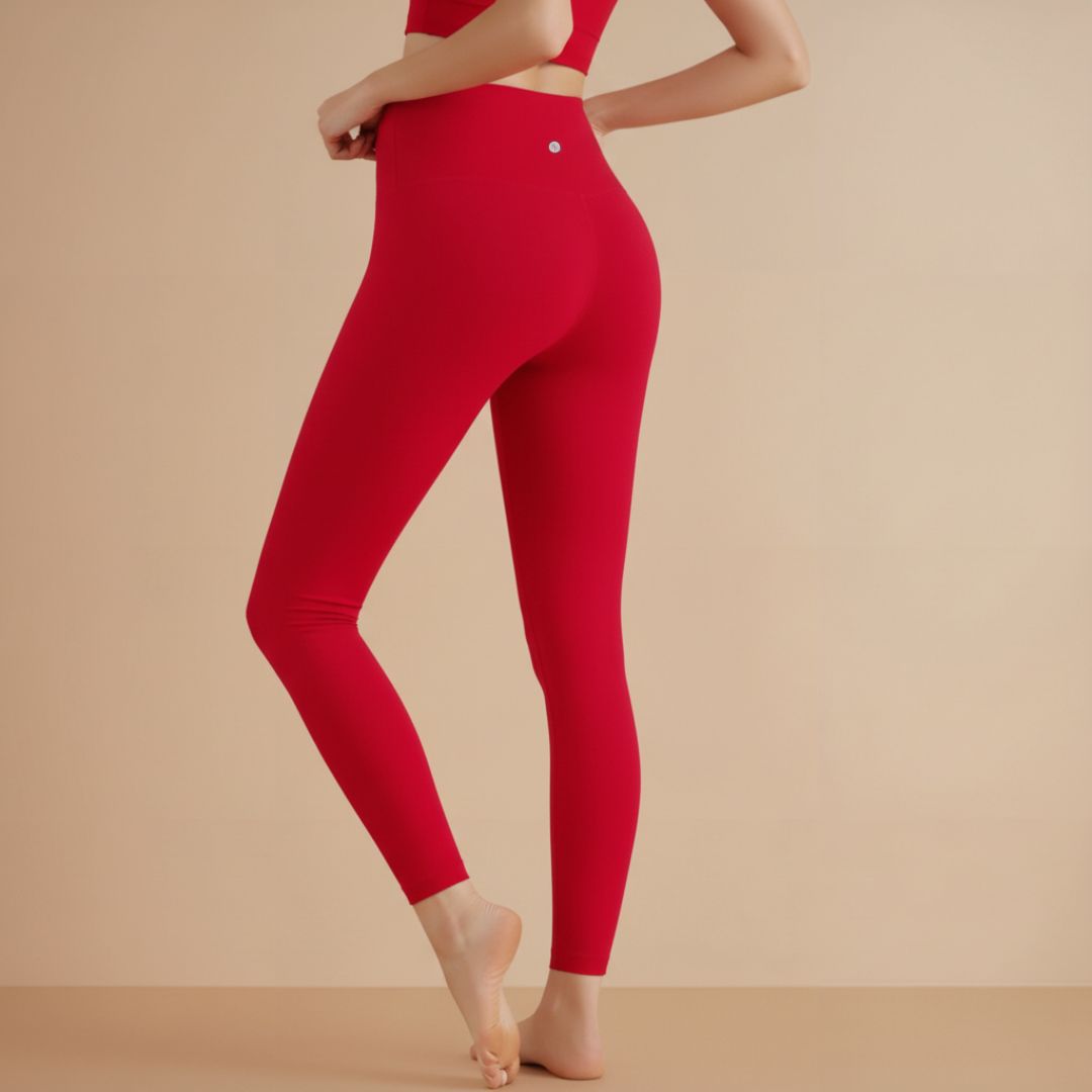 High-Rise Classic Leggings - Red