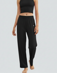 Wide-Legged Comfort Yoga Pants - Black