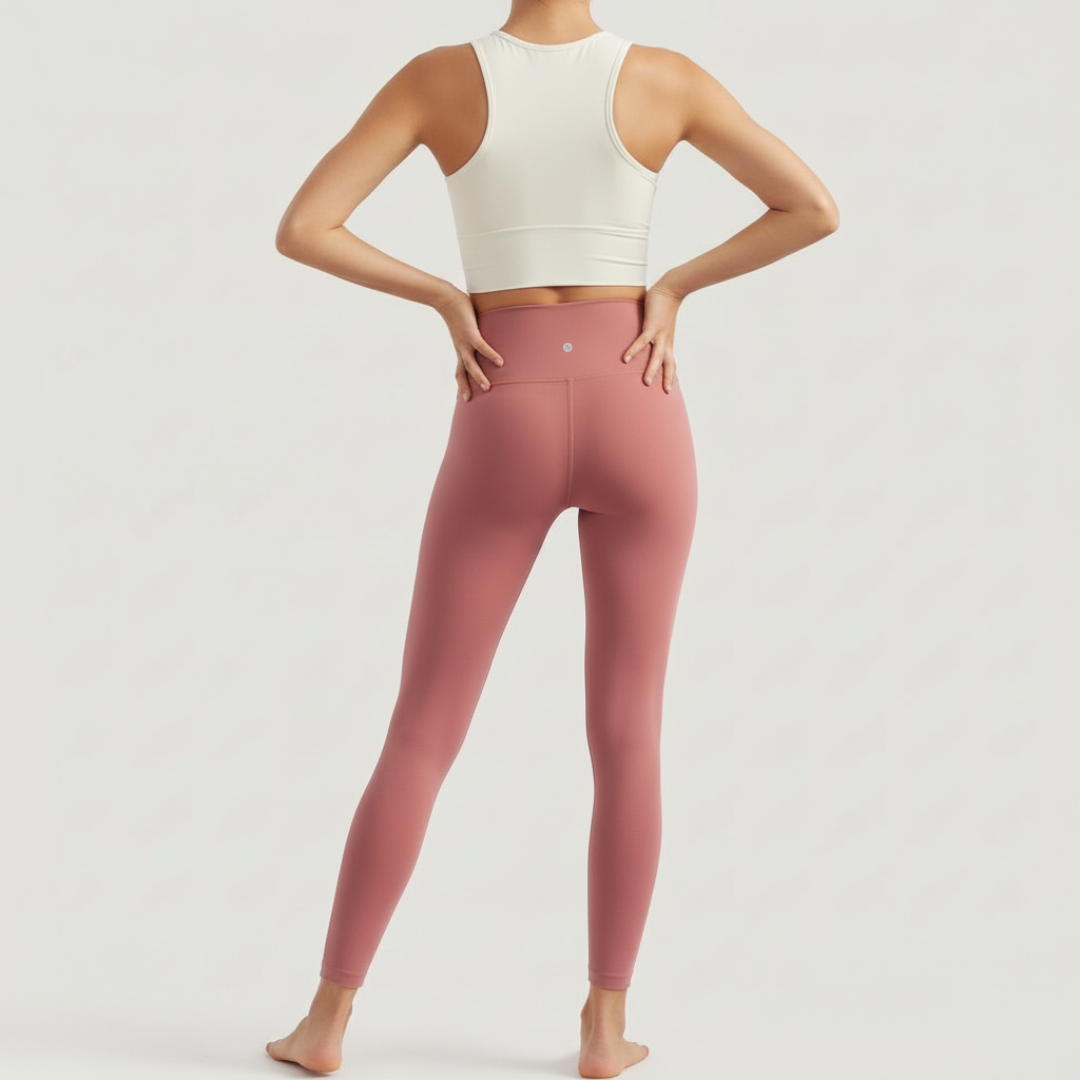 High-Rise Stretch Leggings - Shade Of Orange
