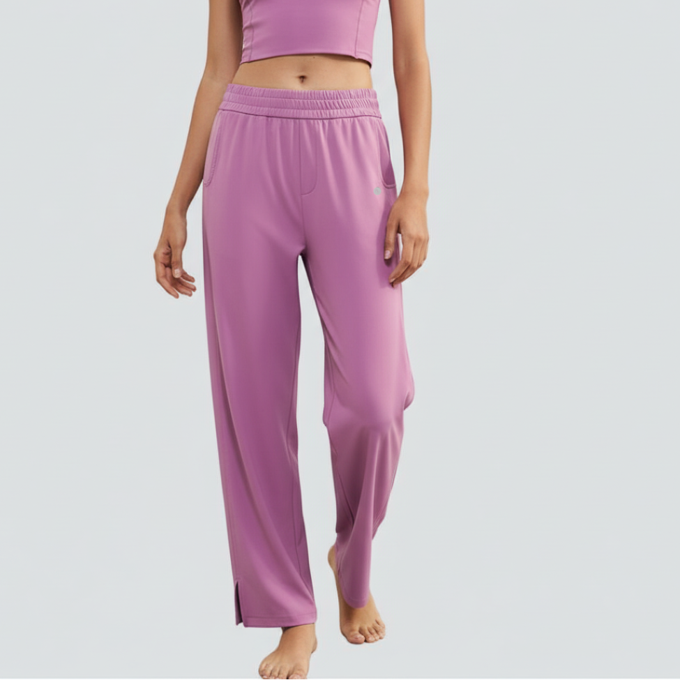 Wide-Legged Comfort Yoga Pants - Pink