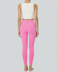 High-Rise Leggings With Side-Pockets - Bright Pink