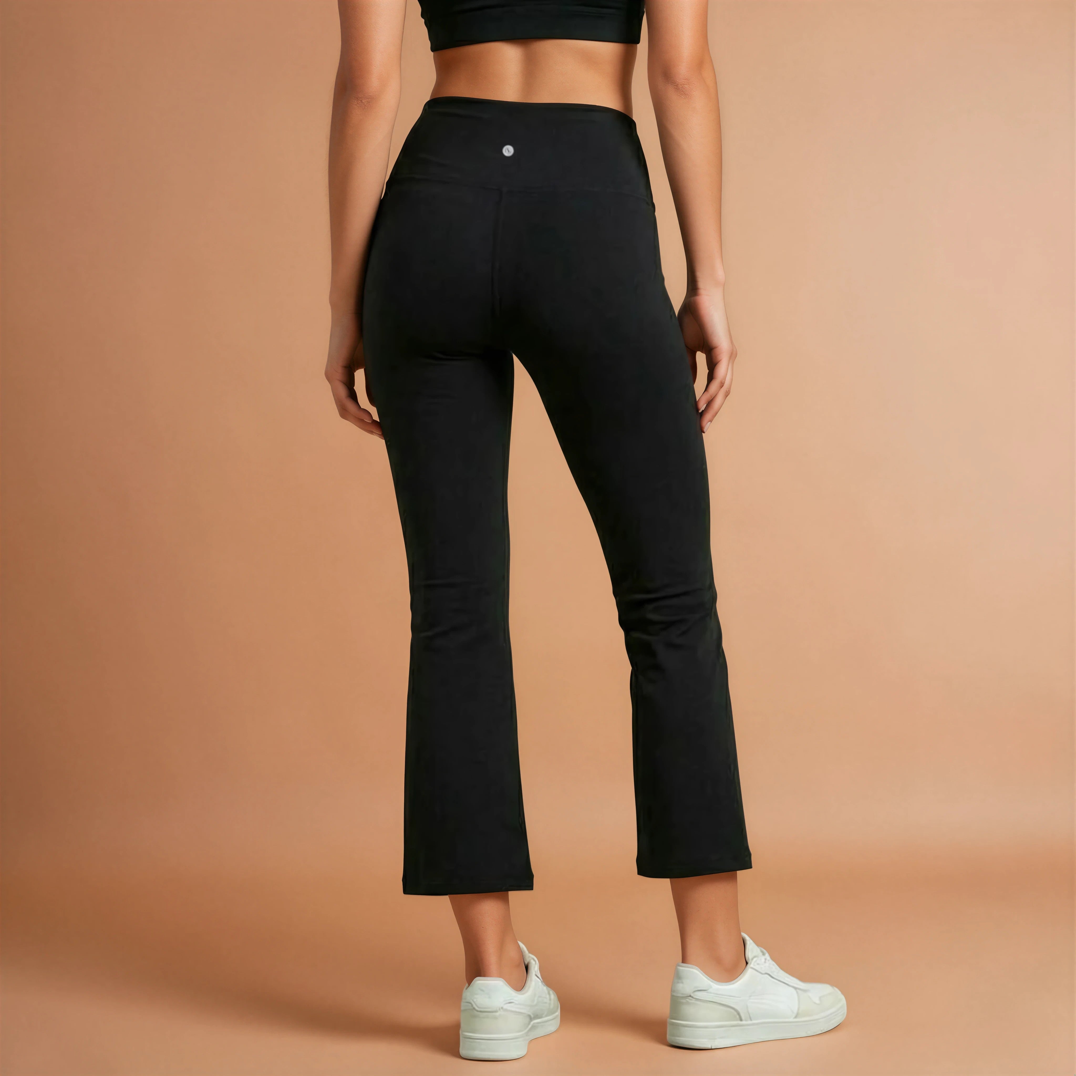 Ankle Length Flare Pants - Black