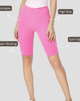 High Rise Comfort Shorts - Bright Pink