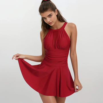 Classic Swim Dress - Red