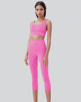 Ankle Length Cross Back Set - Bright Pink