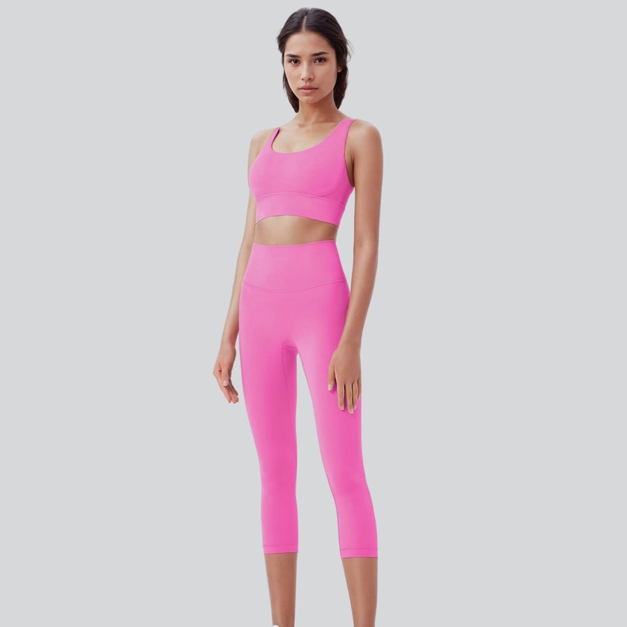 Ankle Length Cross Back Set - Bright Pink