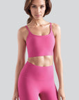 Spaghetti Strap Sports Bra - Dreamy Pink