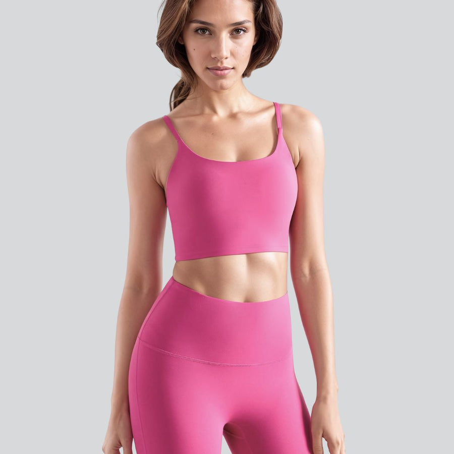 Spaghetti Strap Sports Bra - Dreamy Pink