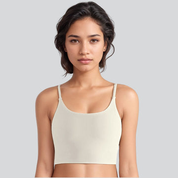 Spaghetti Strap Sports Bra - Ivory White