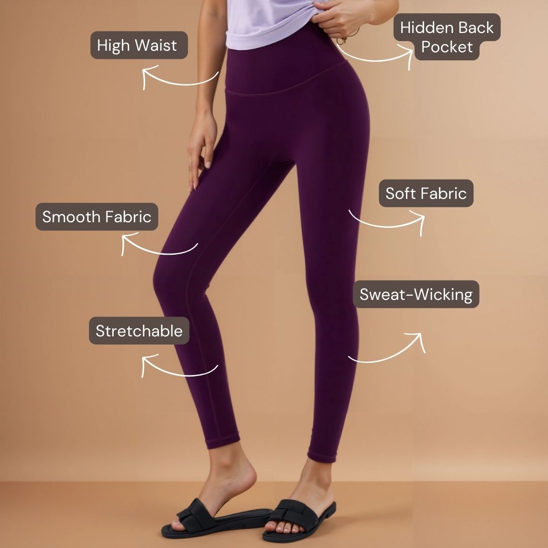 High-Rise Classic Leggings - Dark Purple
