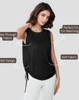 Sheer Sleeveless Cover T-Shirt - Black