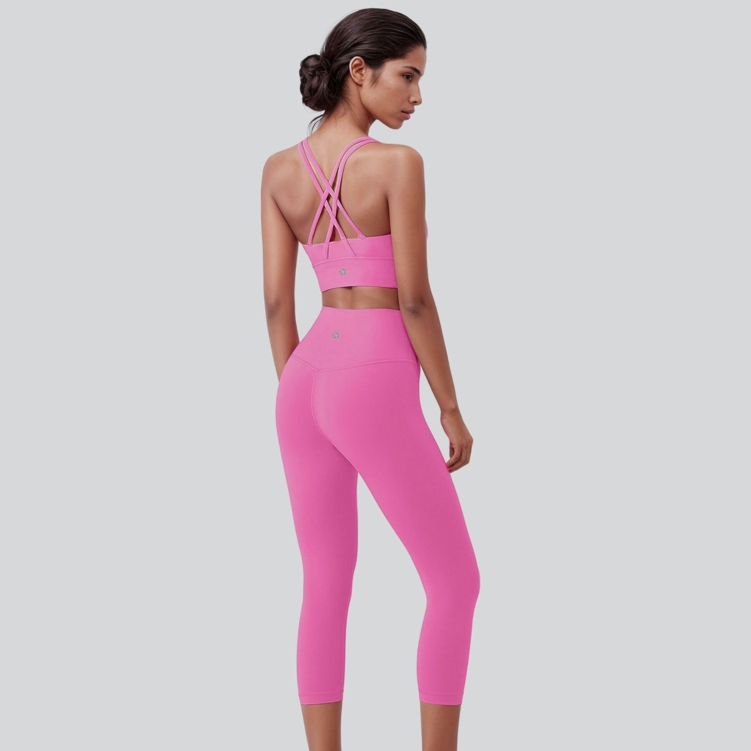 Ankle Length Cross Back Set - Bright Pink