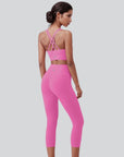 Ankle Length Cross Back Set - Bright Pink