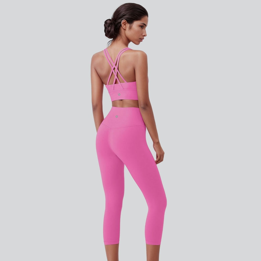 Ankle Length Cross Back Set - Bright Pink