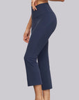 Ankle Length Flare Pants - Navy Blue