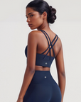 Cross Back Sports Bra - Dark Blue